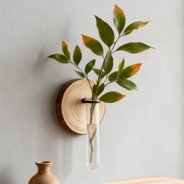 Wall-Mounted Hydroponic Plant Test TubeFlower Pot for Indoor Plants & Cuttings.