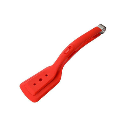 2-in-1 Red Silicone Spatula Tongs with Locking Clip & Oil Drainage - Non-Stick Heat Resistant Food Flipper & Kitchen Clamp.
