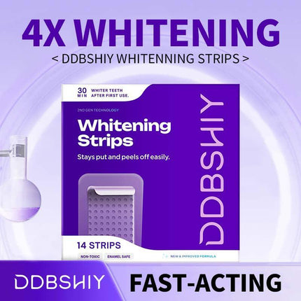 Professional Enamel-Safe Teeth Whitening Strips(12 Strips per Pack) - Antibacterial Gum Care & Deep Cleaning.
