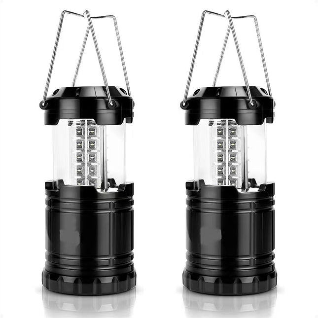 2-Pack 30LED Portable Handheld Collapsible Camping Lantern - Ultra-Bright 360° Emergency Tent Light for Hiking, Fishing & Power Outages.