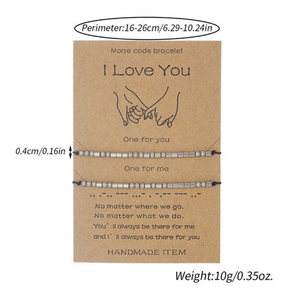 Stainless Steel Morse Code Bracelet(16-26cm) with Secret Message Always Forever - Meaningful Gift for Best Friends, Sisters & Family.