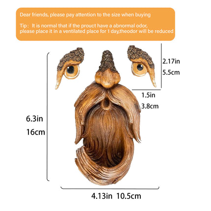 Old Man Tree Face Bird Feeder - Weather-Resistant Resin Bark Wild Bird Feeder for Outdoor Yard & Patio.