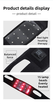 Breathable V-Line Chin Strap with 15 high-intensity Red-Light LEDs for Facial Firming & Skin Rejuvenation.