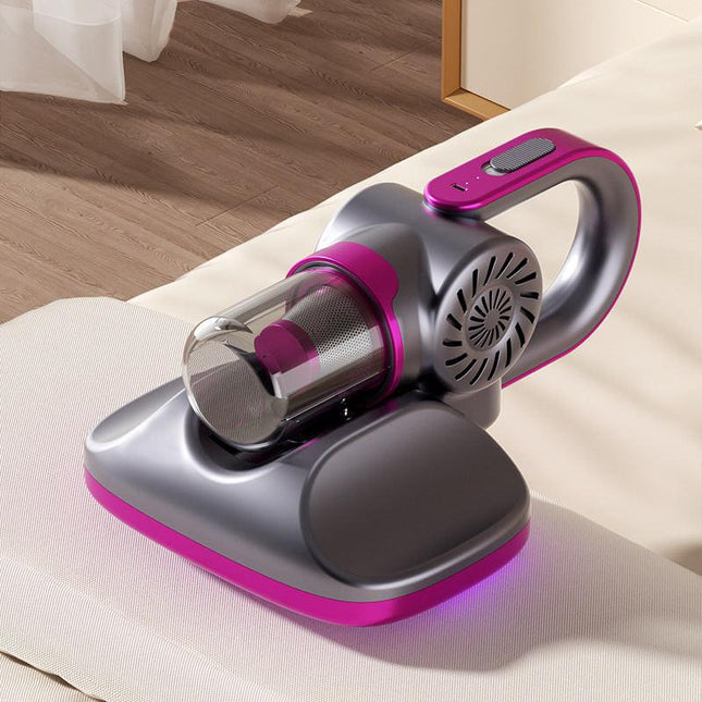 Purple Cordless Handheld UV Mite Remover - Bed Vacuum with 11KPA Powerful Suction & 8000 Times/Min High-Frequency Vibration for Carpet & Mattress, Type-C Rechargeable.