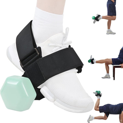 Heavy-Duty Ankle Strap Compatible With Dumbbell for Weightlifting - Adjustable Foot Attachment for Leg Curls, Extensions & Hip Abductors.
