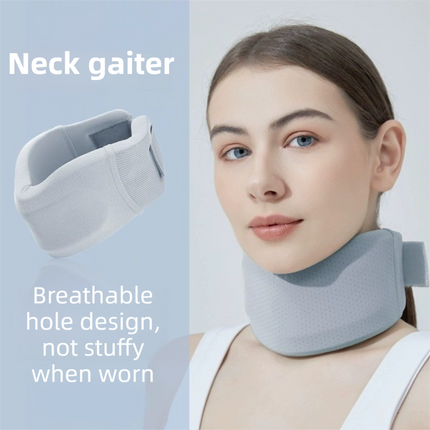 Light Green Adjustable Cooling Jelly Core Neck Brace with Washable Cover - 3D Hollow Cervical Collar for Posture & Forward Head Correction (L Size).