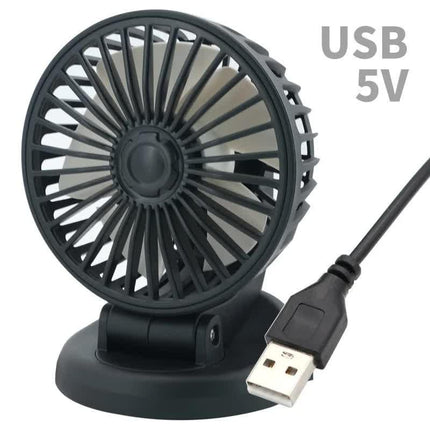 3-in-1 Powerful Car Single Head Fan (USB Power) - Quiet Cooling Fan Integrated Aromatherapy & Number Plate, with 360° Rotation & 130cm Long Cord.