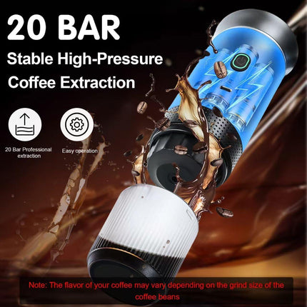 Green 3-in-1 Portable Espresso Maker with Self-Heating and One-Touch Cold Hot Brew - Smart Digital Display & 20Bar High Pressure for Rich Crema.
