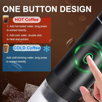 Sliver 3-in-1 Portable Espresso Maker with Self-Heating and One-Touch Cold Hot Brew - Smart Digital Display & 20Bar High Pressure for Rich Crema.