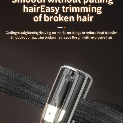Black Cordless Automatic Split End Hair Trimmer - High-Speed Double-Sided Blade, Visible Trimming Window & Large Opening.