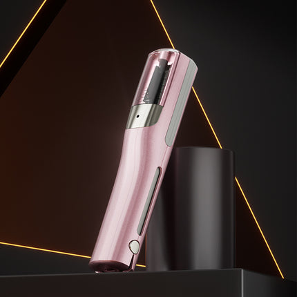 Pink Cordless Automatic Split End Hair Trimmer - High-Speed Double-Sided Blade, Visible Trimming Window & Large Opening.
