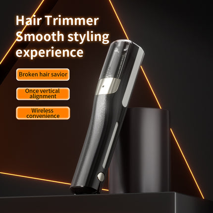 Pink Cordless Automatic Split End Hair Trimmer - High-Speed Double-Sided Blade, Visible Trimming Window & Large Opening.