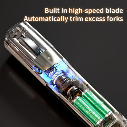 Pink Cordless Automatic Split End Hair Trimmer - High-Speed Double-Sided Blade, Visible Trimming Window & Large Opening.