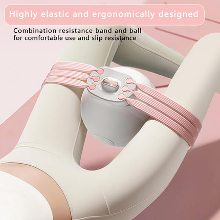 Grey 3-Level Resistance Pelvic Floor & Inner Thigh Trainer - Multi-Function Kegel Exercise Set with 25cm Yoga Ball & 3-Pair Resistance Rope.