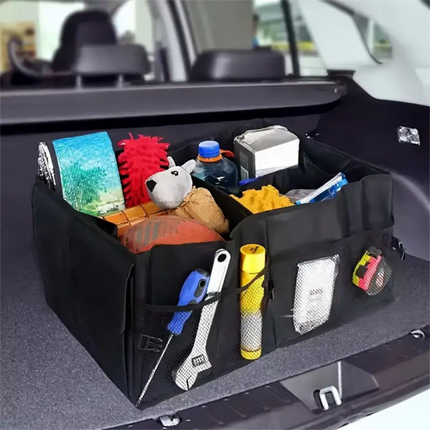 Heavy-Duty Foldable Car Trunk Organizer with Handles - Large Capacity Cargo Storage Box for Groceries & Gear (53x39x26.5 CM).