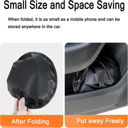 4-PCS Static Cling Car Window Sunshades Set - Glue-Free Insulating Total Blackout Fabric & Foldable Memory Wire Frame.