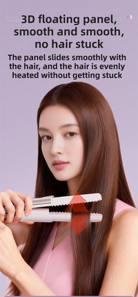 Pink 2-in-1 Wireless Hair Styler with 4 Temperature Settings, Dual Anti-Scalding & Cap - 3D Ceramic Heating Brush with Essential Oil Coating.