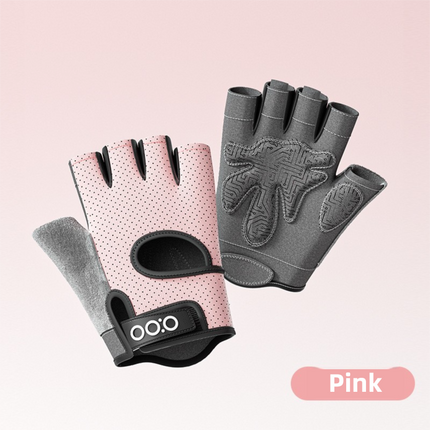 Pink Heavy-Duty Unisex Gym Training Gloves with Integrated Wrist Support - Breathable Anti-Callus and Anti-Slip Weightlifting & Pull-Up Guards (Size M).
