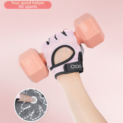 Pink Heavy-Duty Unisex Gym Training Gloves with Integrated Wrist Support - Breathable Anti-Callus and Anti-Slip Weightlifting & Pull-Up Guards (Size M).