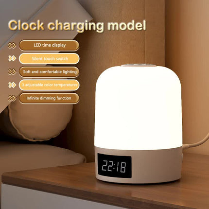 Smart Digital Clock Night Light - Touch Dimmable Bedside Lamp & Sleep Aid for Nursery, Feeding & Bedroom (K2022).