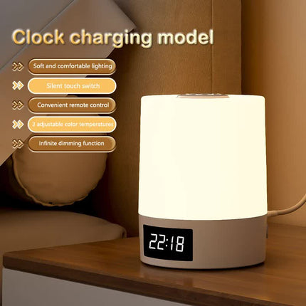 Smart Digital Clock Night Light - Touch Dimmable Bedside Lamp & Sleep Aid for Nursery, Feeding & Bedroom (K2021).