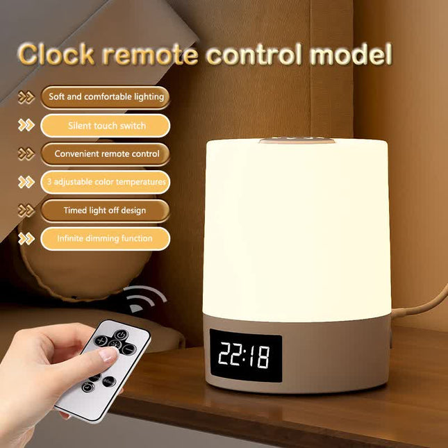 Smart Digital Clock Night Light - Remote Dimmable Bedside Lamp & Sleep Aid for Nursery, Feeding & Bedroom (K2021).