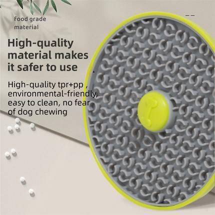 Green Interactive Pet Slow Feeder & 3D Textured Oral Cleanner - 3-in-1 Mounting Durable TPR Lick Mat for Dogs & Cats.