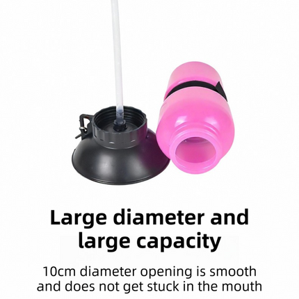 Blue 500ML Portable Pet Dog Water Bottle with 10cm Wide Bowl - Leakproof Travel Drinker for Outdoor Walking and Hiking.