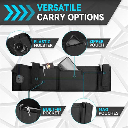 Black Multi-Functional Concealed Tactical Belly Band with Muti-Pouch and Holster - 48 inch Breathable Carry Belt for Outdoor Camping.