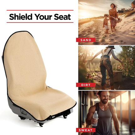 Mint Waterproof Towel Car Single Seat Cover - Universal Non-Slip Sweat-Absorbent Bucket Seat Protector for Gym Fitness and Beach.