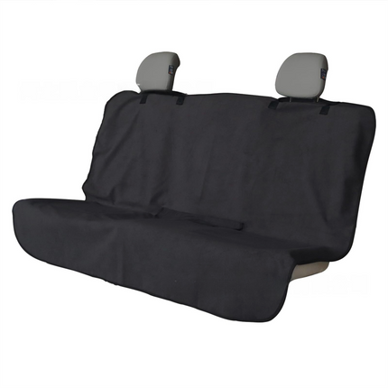 Black Waterproof Towel Car Back Seat Cover - Universal Non-Slip Sweat-Absorbent Bucket Seat Protector for Gym Fitness and Beach.