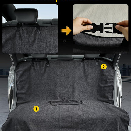 Pink Waterproof Towel Car Back Seat Cover - Universal Non-Slip Sweat-Absorbent Bucket Seat Protector for Gym Fitness and Beach.