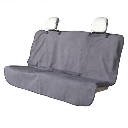 Grey Waterproof Towel Car Back Seat Cover - Universal Non-Slip Sweat-Absorbent Bucket Seat Protector for Gym Fitness and Beach.