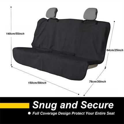 Grey Waterproof Towel Car Back Seat Cover - Universal Non-Slip Sweat-Absorbent Bucket Seat Protector for Gym Fitness and Beach.