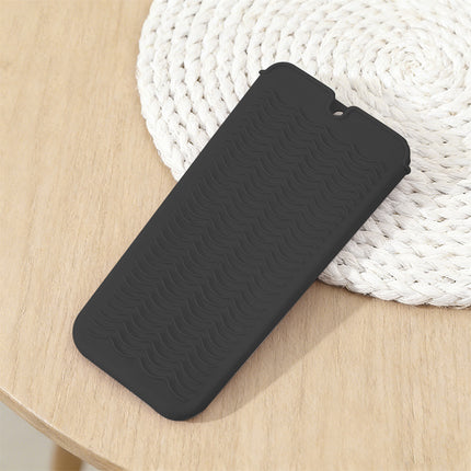 Black 2-in-1 Silicone Wave Anti-Scalding Mat & Pouch for Hair Tools (2-Pack) - Travel-Ready Heat-Resistant Hanging Storage Bag.