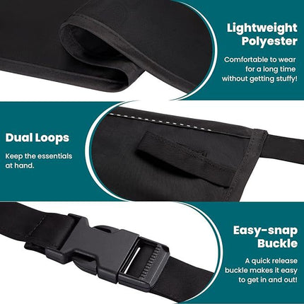 Black 10-Pocket Multi-Purpose Half-Body Utility Apron - Heavy-Duty Organizer Belt for Gardening, Makeup & Hardware.