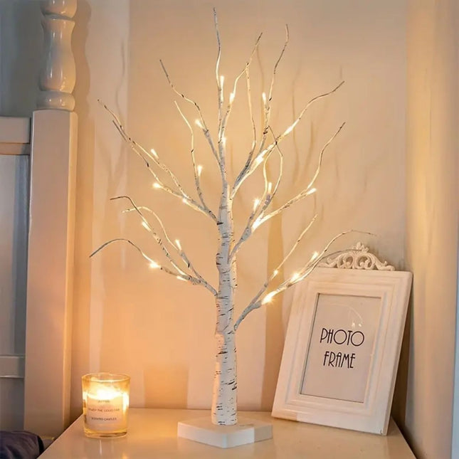 24 LEDS Birch Tree Lamp with Bendable Branches Style - Warm White Romantic Decorative Night Light Decor.