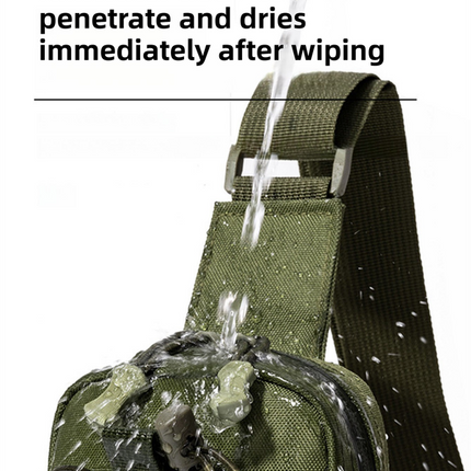 Camouflage Outdoor Tactical Water Bottle Chest Bag - High-Capacity Phone Pouch with Expansion System for Cycling Camping and Fishing.