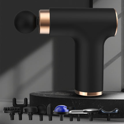Black Gold Mini Hot Cold Massage Gun with10 Heads - 6 Intensity Dual Thermal Therapy Deep Muscle Reliever for Gym Fitness Recovery.