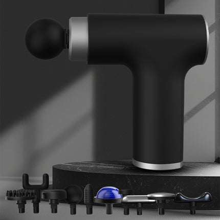 Black Sliver Mini Hot Cold Massage Gun with10 Heads - 6 Intensity Dual Thermal Therapy Deep Muscle Reliever for Gym Fitness Recovery.