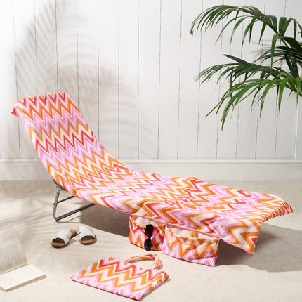 2-in-1 Microfiber Sun Lounger Towel & Portable Tote Bag - Sand-Free & Quick Dry Beach Chair Cover with Side Pockets (ST002 / 75x211cm).
