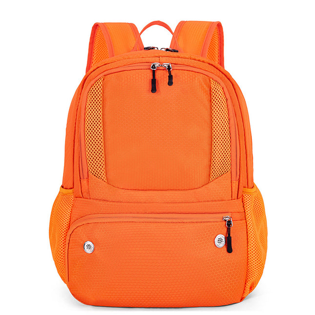 24L High-Capacity Orange Basketball Backpack with Shoe Compartment & Dedicated Ball Zone - Waterproof & Durable Oxford Training Bag.
