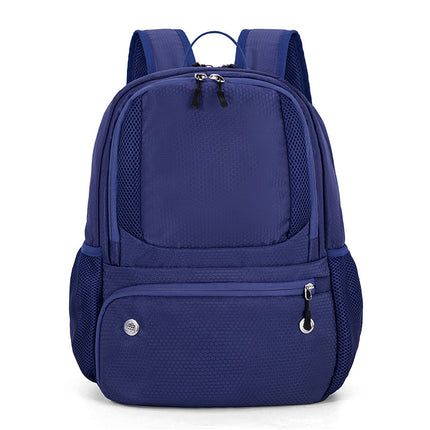 24L High-Capacity Dark Blue Basketball Backpack with Shoe Compartment & Dedicated Ball Zone - Waterproof & Durable Oxford Training Bag.