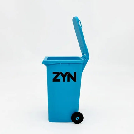 Light Blue Mini Zyn Bin Desk Simulation Trash Can - Novelty Desktop Decor & Storage Box.