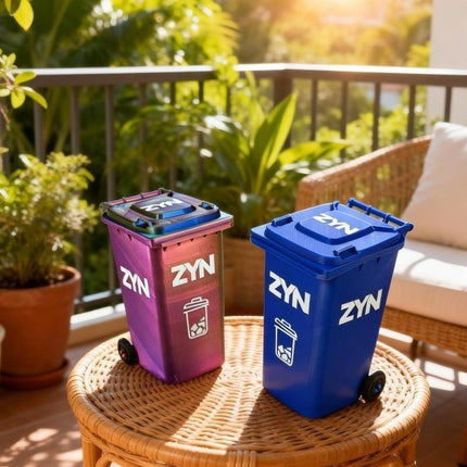 Blue Mini Zyn Bin Desk Simulation Trash Can - Novelty Desktop Decor & Storage Box.