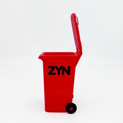 Red Mini Zyn Bin Desk Simulation Trash Can - Novelty Desktop Decor & Storage Box.