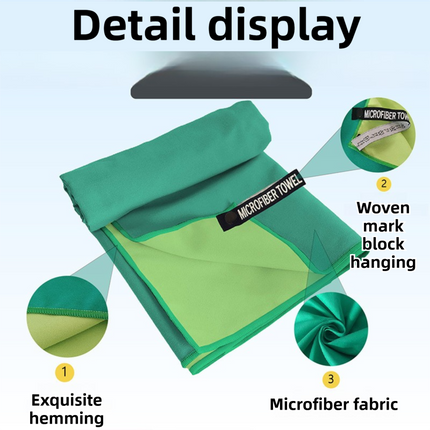 40×80CM and 76×152CM Ultra-Fine Microfiber Double-Sided Fleece Towel Set - Rapid Drying Travel & Fitness Essentials (Purple Grey).