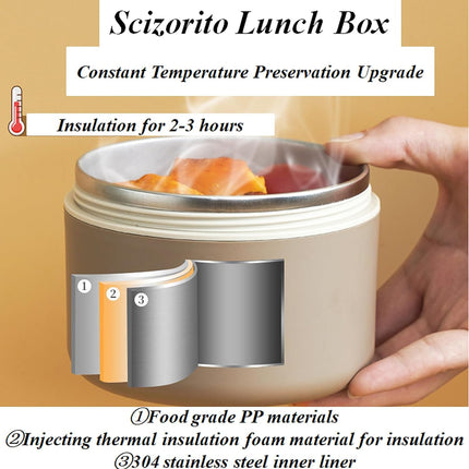 2-Pack Beige 304 Stainless Steel Microwave-Safe Lunch Box Set - Stackable Insulated Bento Containers for Office & School.
