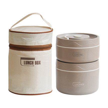 2-Pack Brown 304 Stainless Steel Microwave-Safe Lunch Box Set - Stackable Insulated Bento Containers for Office & School.