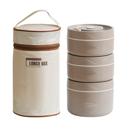 3-Pack Brown 304 Stainless Steel Microwave-Safe Lunch Box Set - Stackable Insulated Bento Containers for Office & School.